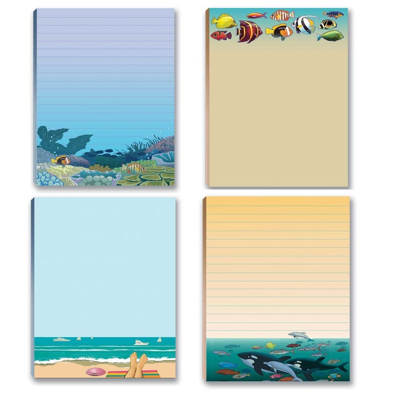 Stonehouse Collection Beach & Ocean Notepads - 4 Assorted Notepads - USA Made - Image 1